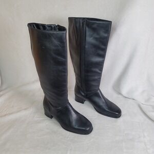 Regence Black Equstrian Knee High Boots Dressy Whimsigoth 8 D Riding Career‎